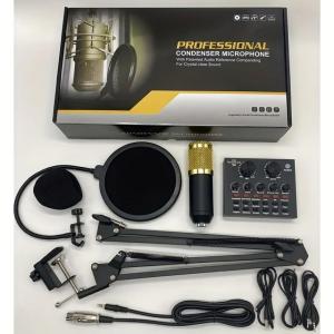 BM800 Studio condenser Microphone with V8 Sound Card